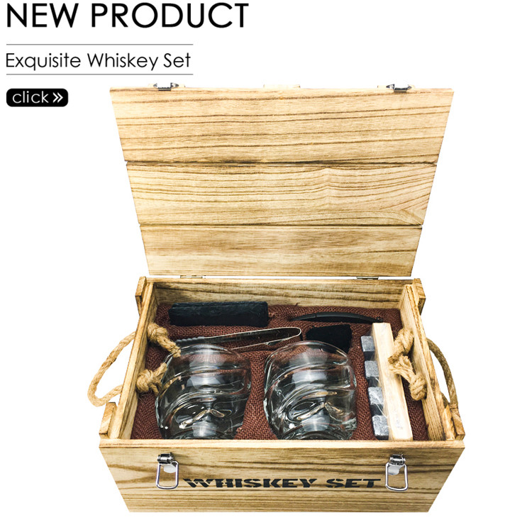 whiskey glass and stone gift set