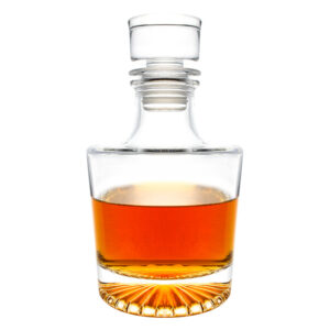 Glass Decanter with Airtight Geometric Stopper - Whiskey Decanter for Wine, Bourbon, Brandy, Liquor, Juice, Water, Mouthwash