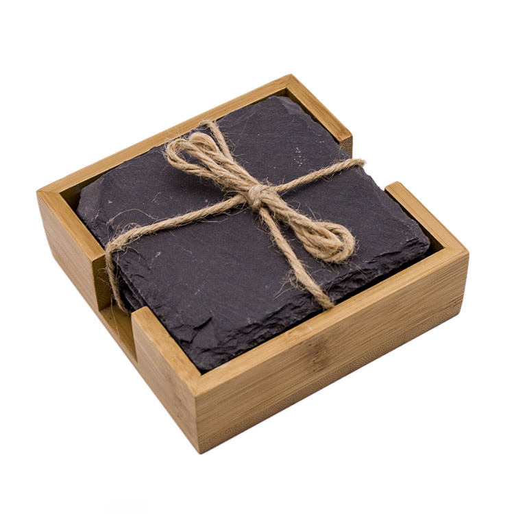 bamboo box slate coasters