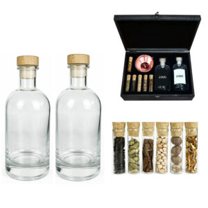 Alcohol Gin Infusion-Kit with 12 Botanicals in wooden box